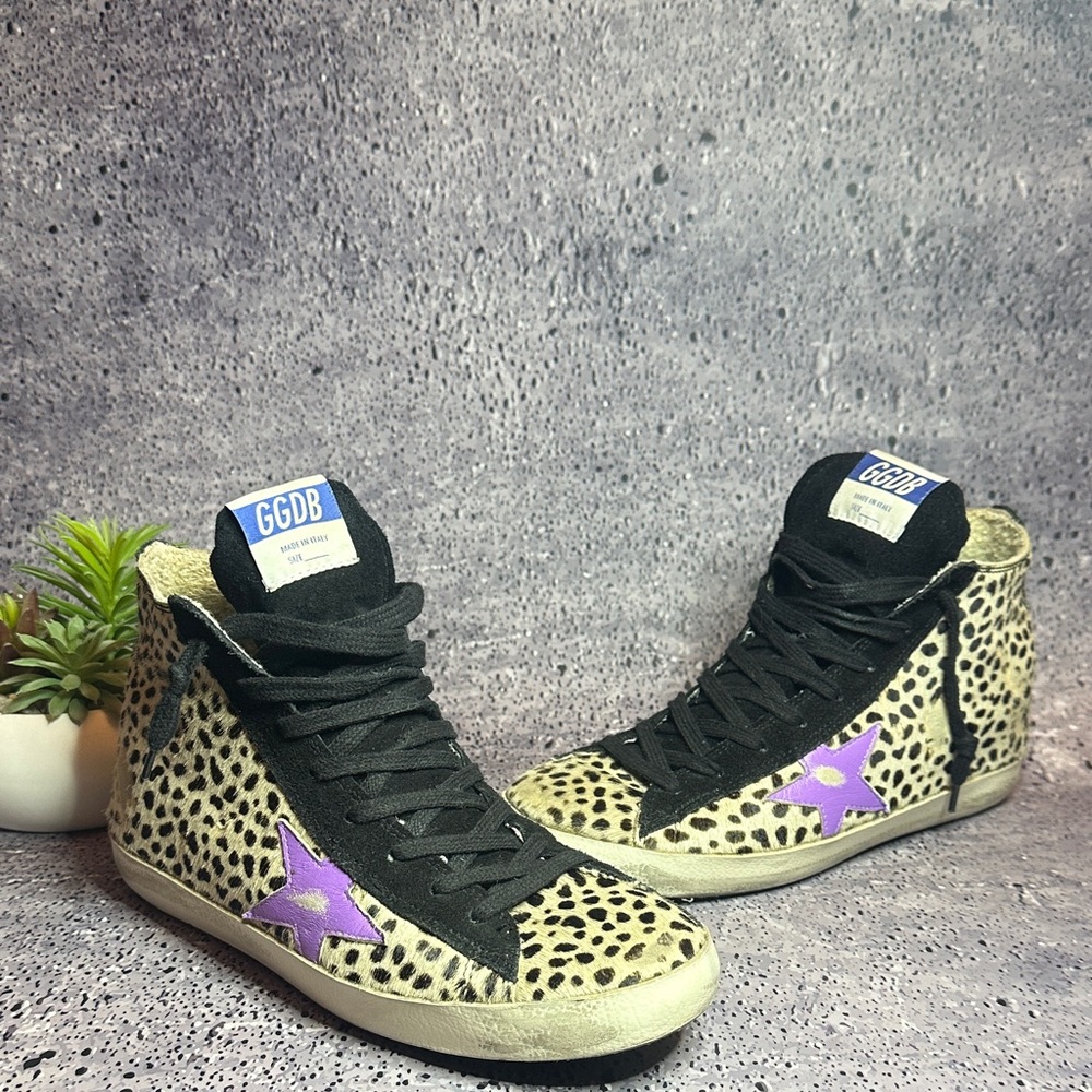 Golden Goose Leopard Sneakers with Purple Accent - Picture 16 of 16